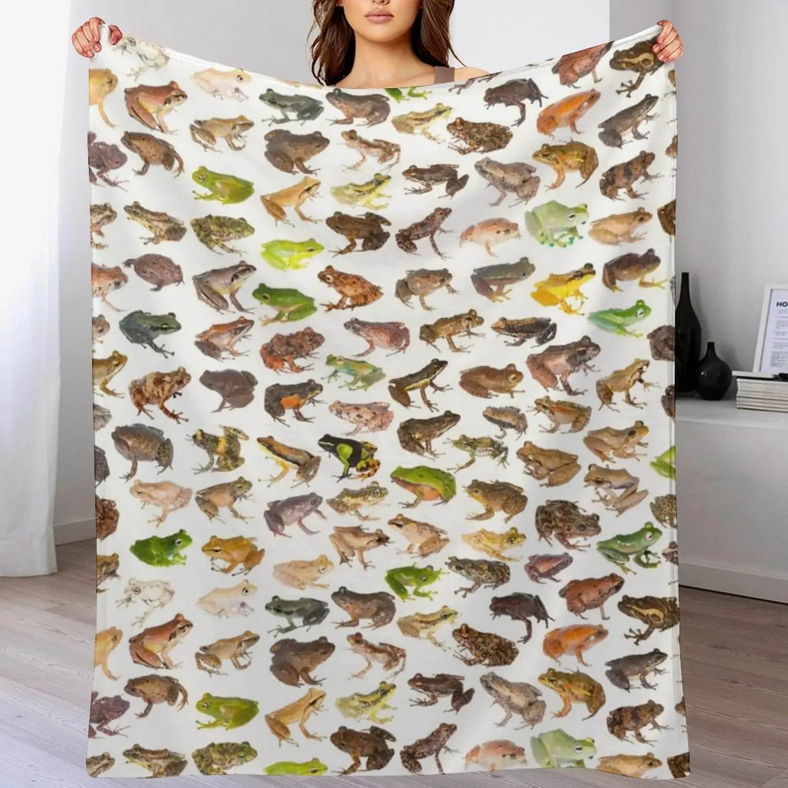 

101 Frogs of Madagascar, First Edition Throw Blanket Multi Use Warm Blanket for Living Room Bedroom