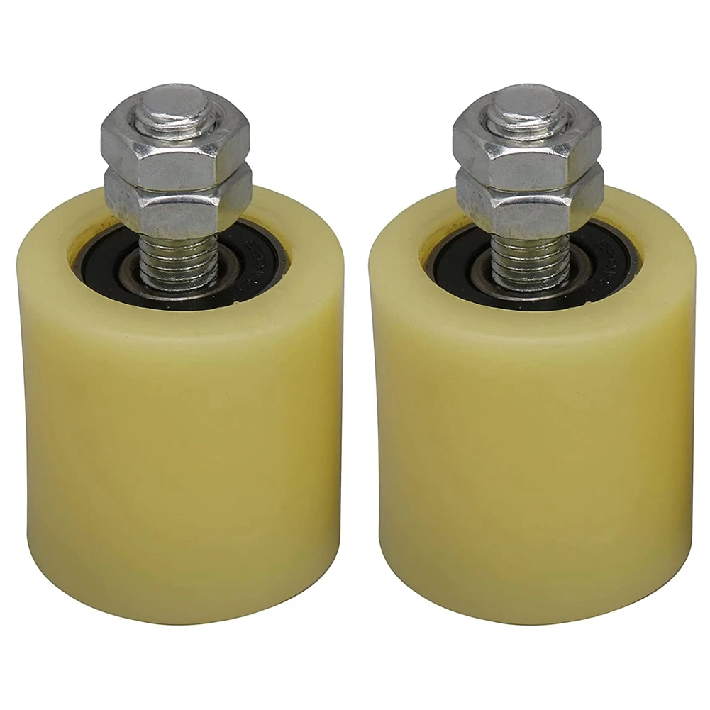 -[Retail TX] 2PCS 48X50mm Yellow Silver Nylon Steel Flat Roller Bearing Guiding Wheel 6201 Screw For Electric Door Sliding G