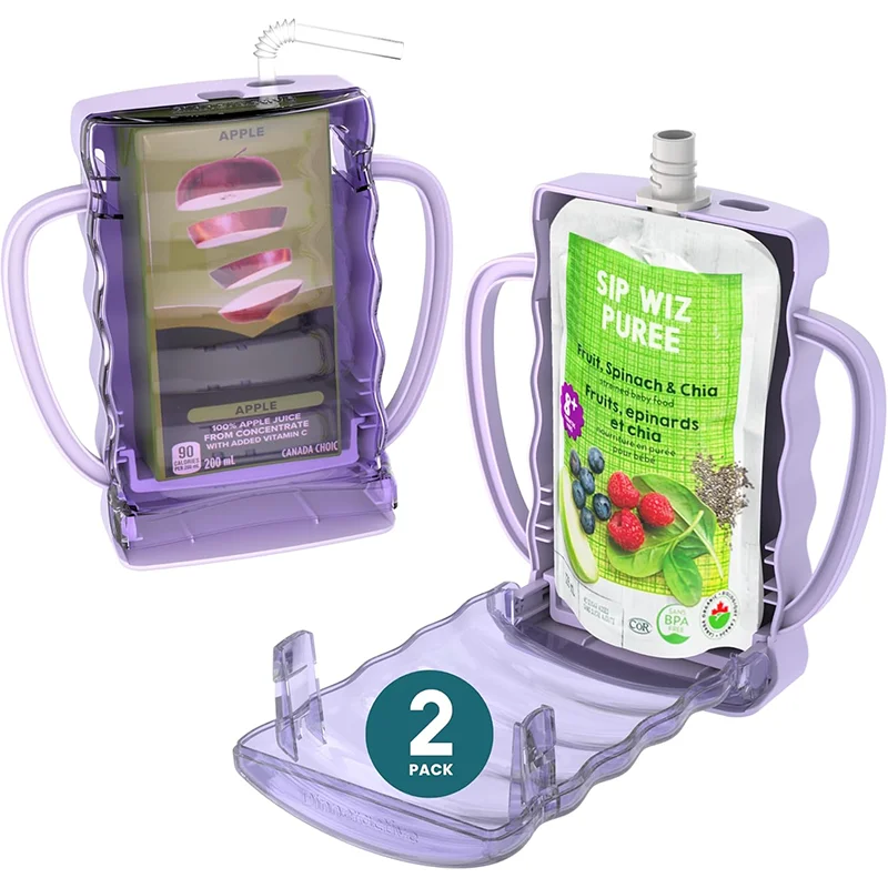 Baby juice bag No squeeze bag Food bag and juice box squeeze resistant yogurt bag can be reused 2 pieces of baby essential produ