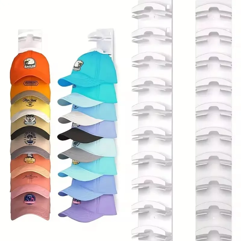 10Grids Wall Mounted Cap Rack Hat Holder Baseball Cap Towel Rack Holder Closet Hanger Storage Organizer Accessories Space Saving image 2