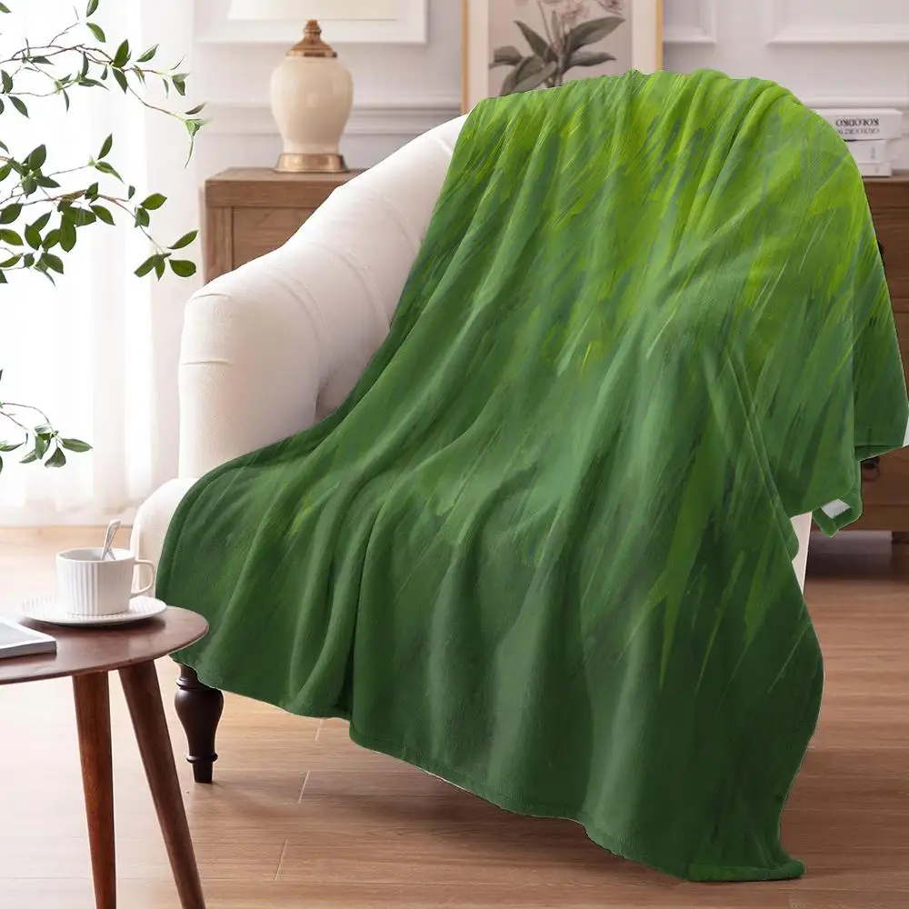 Grass Creative Throw Soft Flannel Throw Summer AC Blanket Lightweight Cool Nap Blanket for Sofa Bed Couch Travel