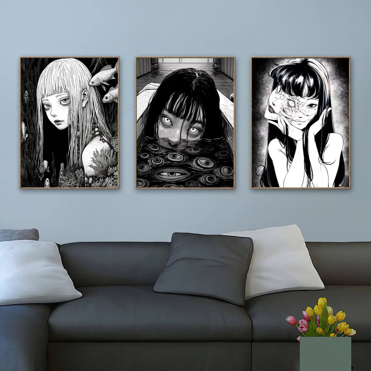 

5D Diamond Painting Kit For Junji Ito Thriller Comics Style DIY Diamond Embroidery Gem Cross Stitch Rhinestones Home Wall Decor