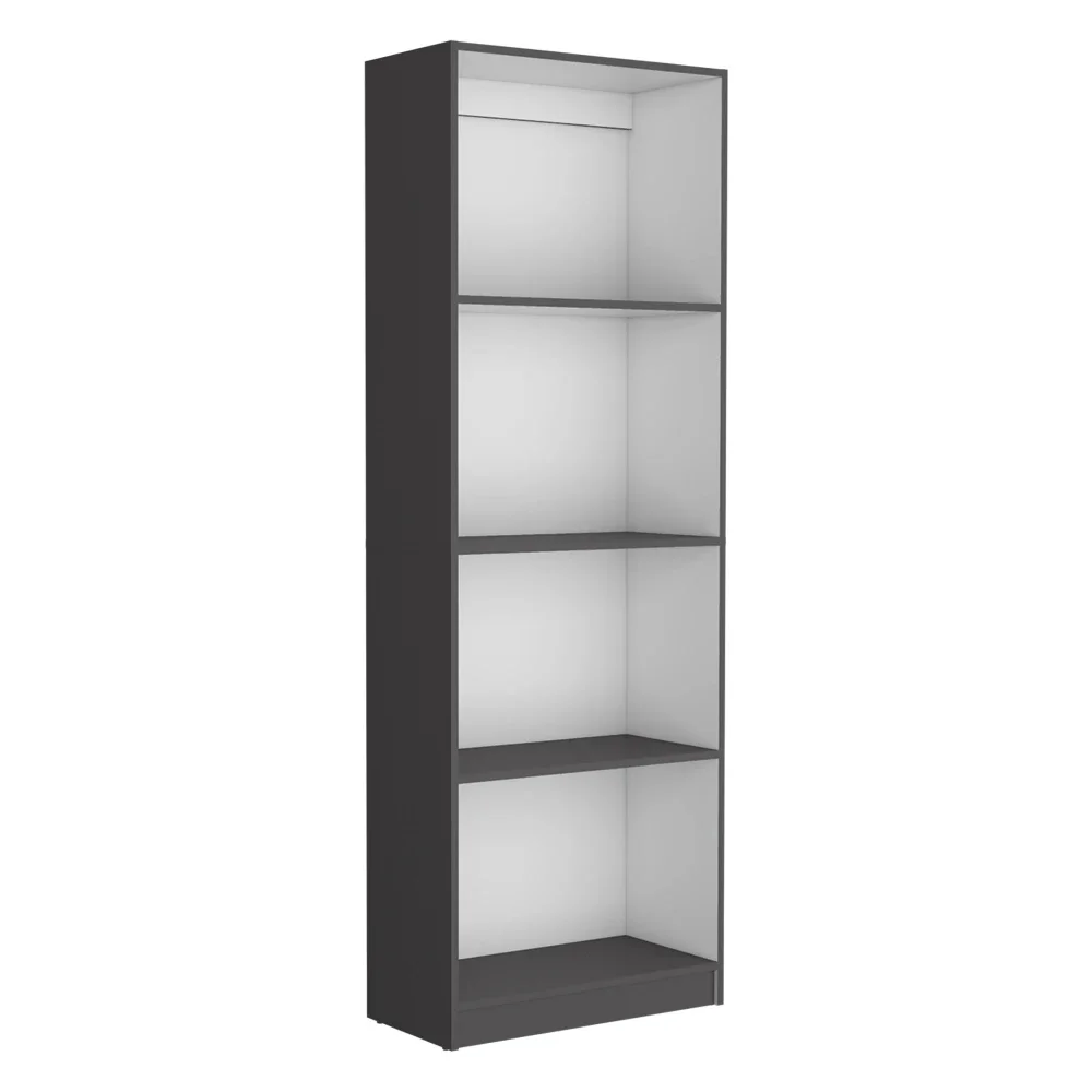 Dupree 2-delige boekenkastset voor thuis, 49 inch breed met 9 planken, woonkamer mat grijs/wit