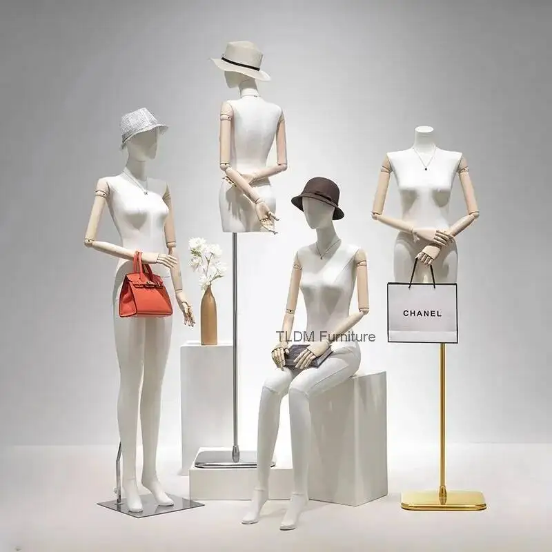 

FYMQ Nordic Creative Clothing Stand Human Mannequin Right-angle Display Shoulder Mannequin Prop Female Sewing Half-body Window