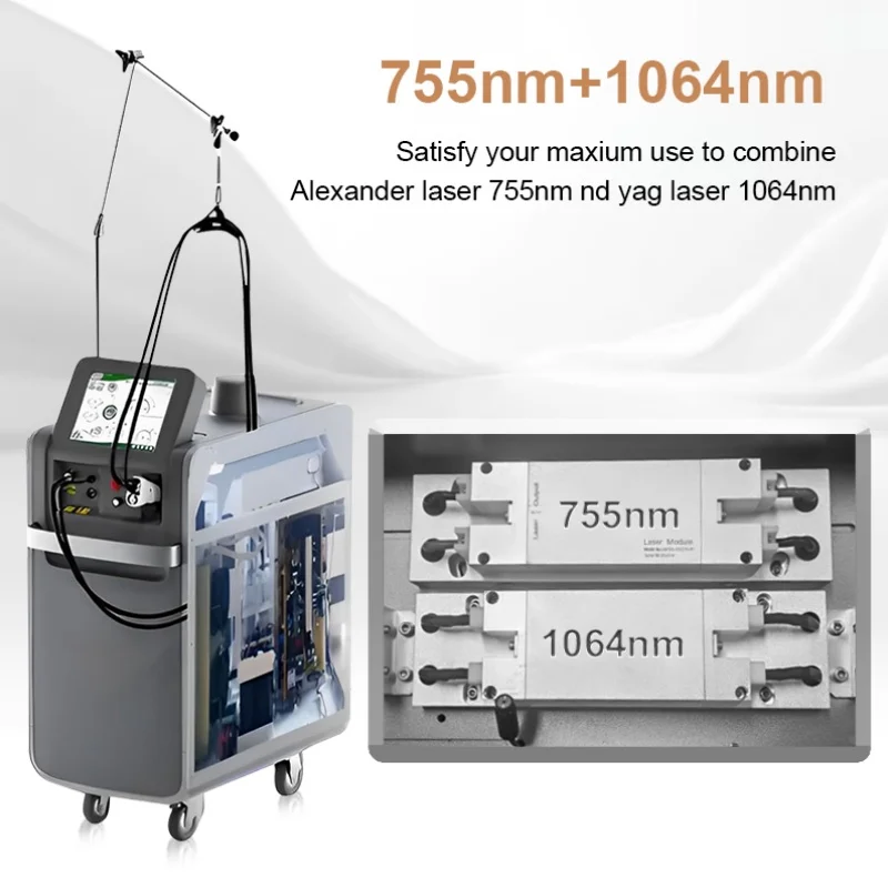 

High quality 1064nm painless hair removal Clinic 755NM alexandrite machine