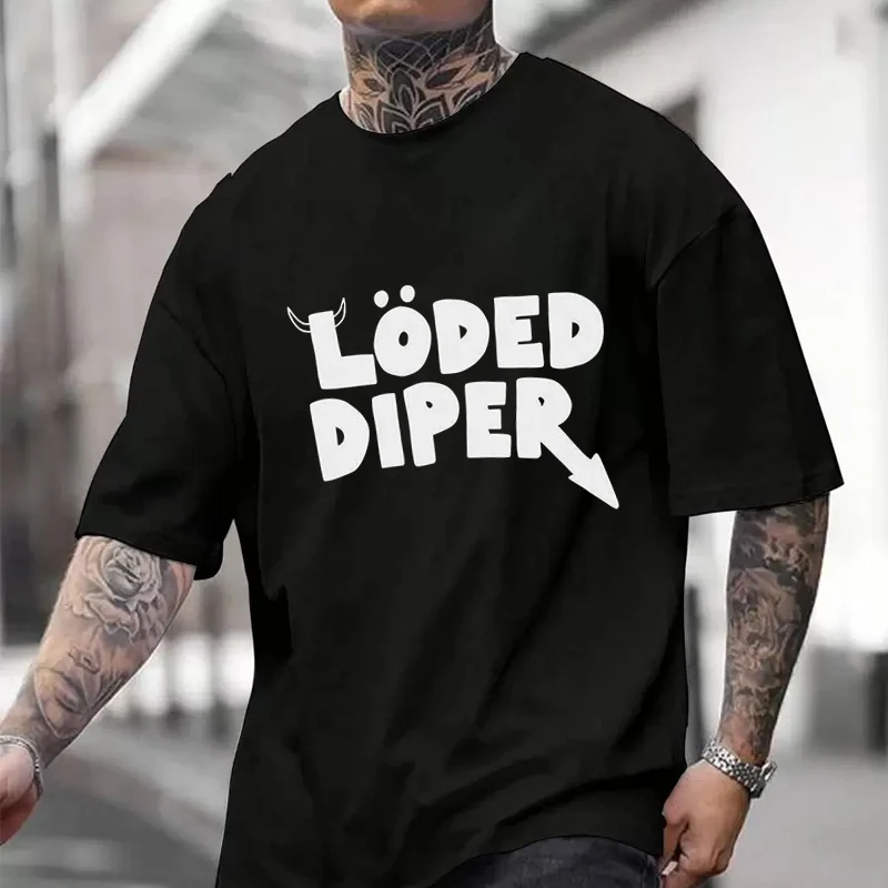 

Мужская и женская футболка Loded Diper Print, новая летняя хлопковая футболка с короткими рукавами, топ для езды на мотоцикле и велоспорта