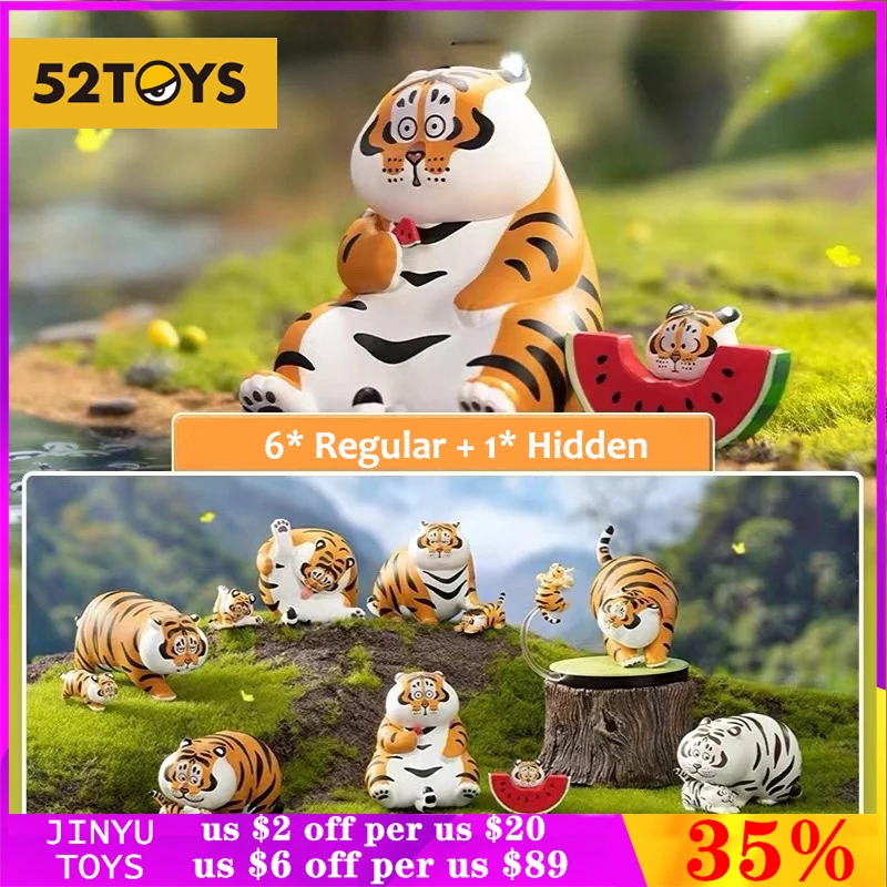 Original I Am Not Fat Tiger Panghu with Baby 2 Series Blind Box Anime Figure Doll Trendy Play Toys Kawaii Model Birthday Gift