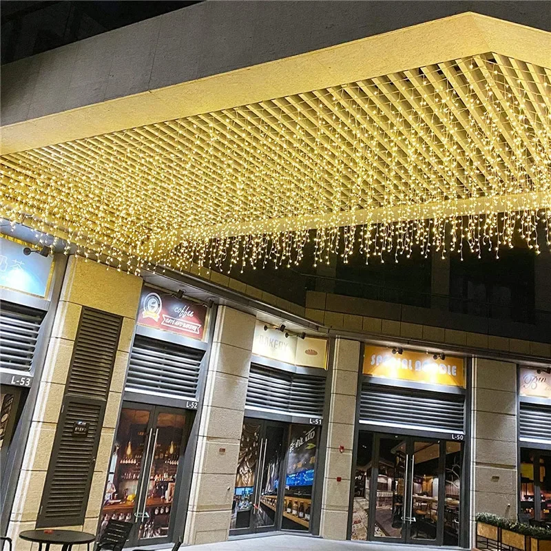 Outdoor Led Curtain Icicle String Lights - Christmas Decor, 5M Length, 0.4-0.6m Droop, Party & Garden Decoration