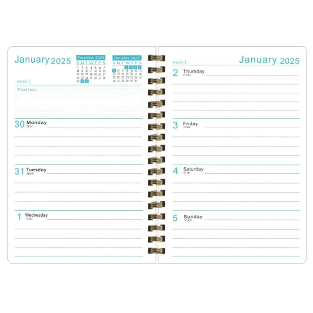 English A5 Agenda Book To Do List 12 Months 2025 Schedule Planner Notepad Diary Notepad Academic Weekly Agenda 365 Days Notepad