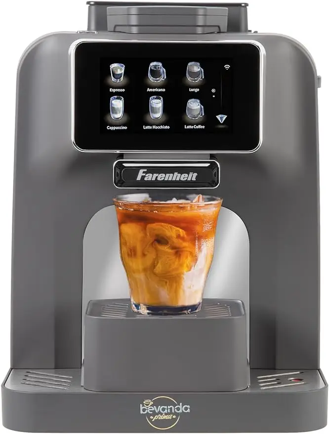 Super Automatic Coffee Maker - Barista System for Espresso Cappucino & Latte - Built-In Milk Frother & Container