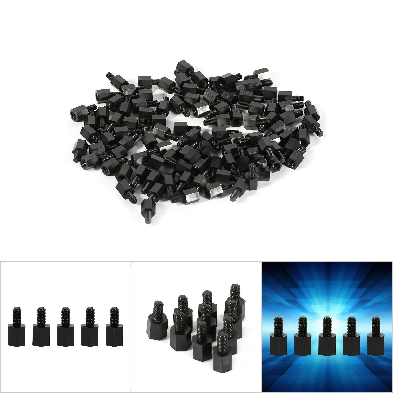 100Pcs M3 Nylon Screws Standoff Spacer Set Male Female Hex Nut Assortment Kit For pcb Motherboard PC