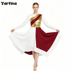Women's Christian Praise Ballet Lyrical Dance Tunic Overlay Dress Christian Worship Costume Liturgical Church Dresses Dancewear