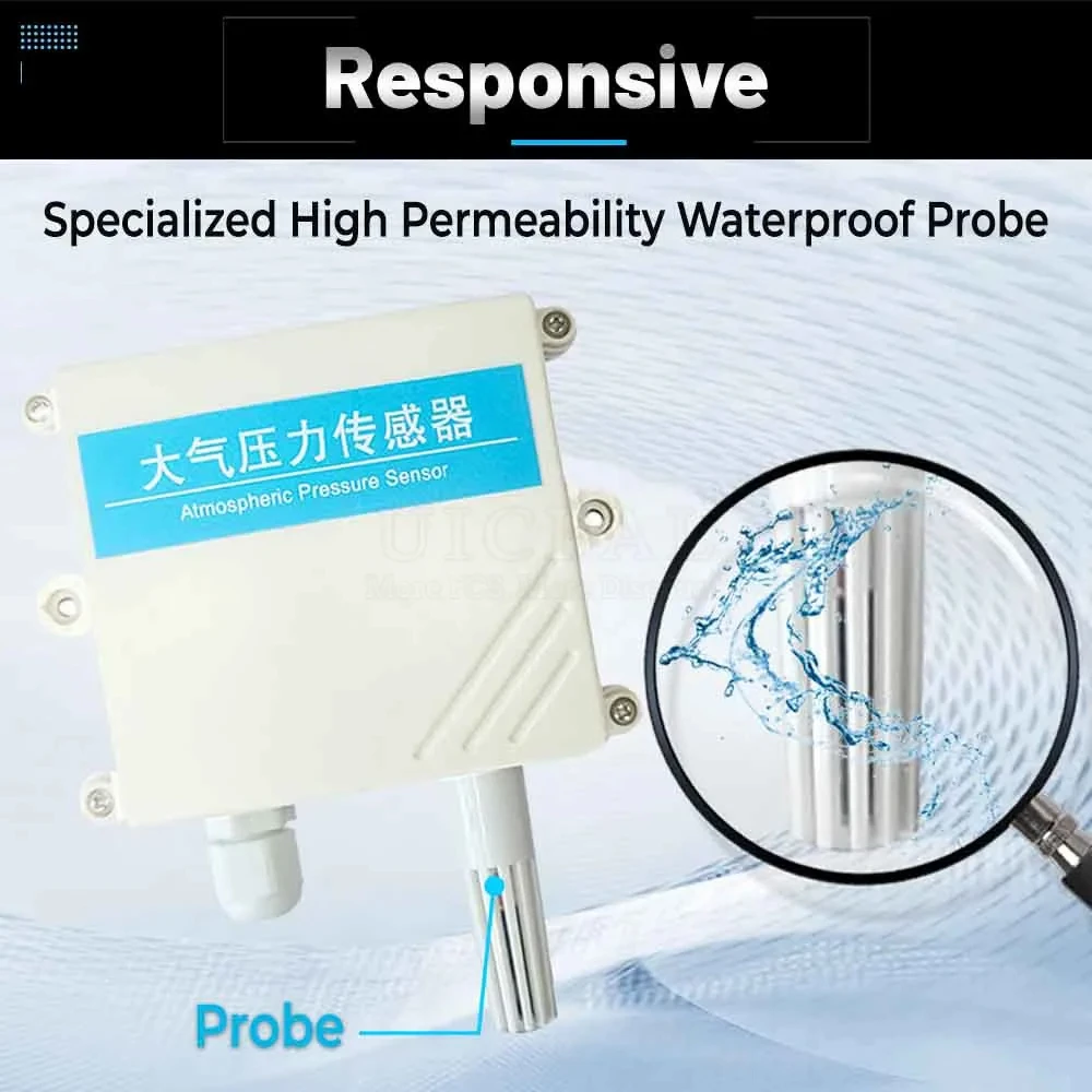 High Precision Barometric Pressure Sensor RS485 0-5V 0-10V 4-20MA Output  Weather Monitoring Detector Transmitter