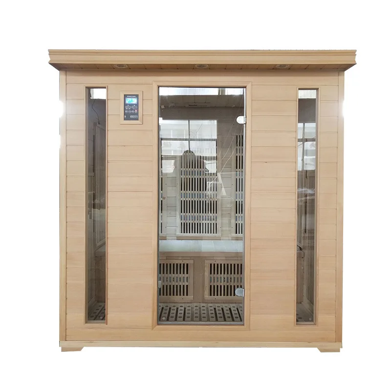 Double Sauna Canadian Hemlock Negative Ion Oxygen Bar Multi-person Mobile Steam Room