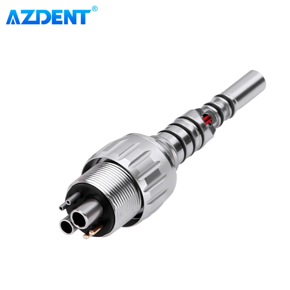 AZDENT Dental LED Fiber Optic Quick Coupler 6 Holes Coupling Adaptor Connector Universal fit for KAVO High Speed Handpiece