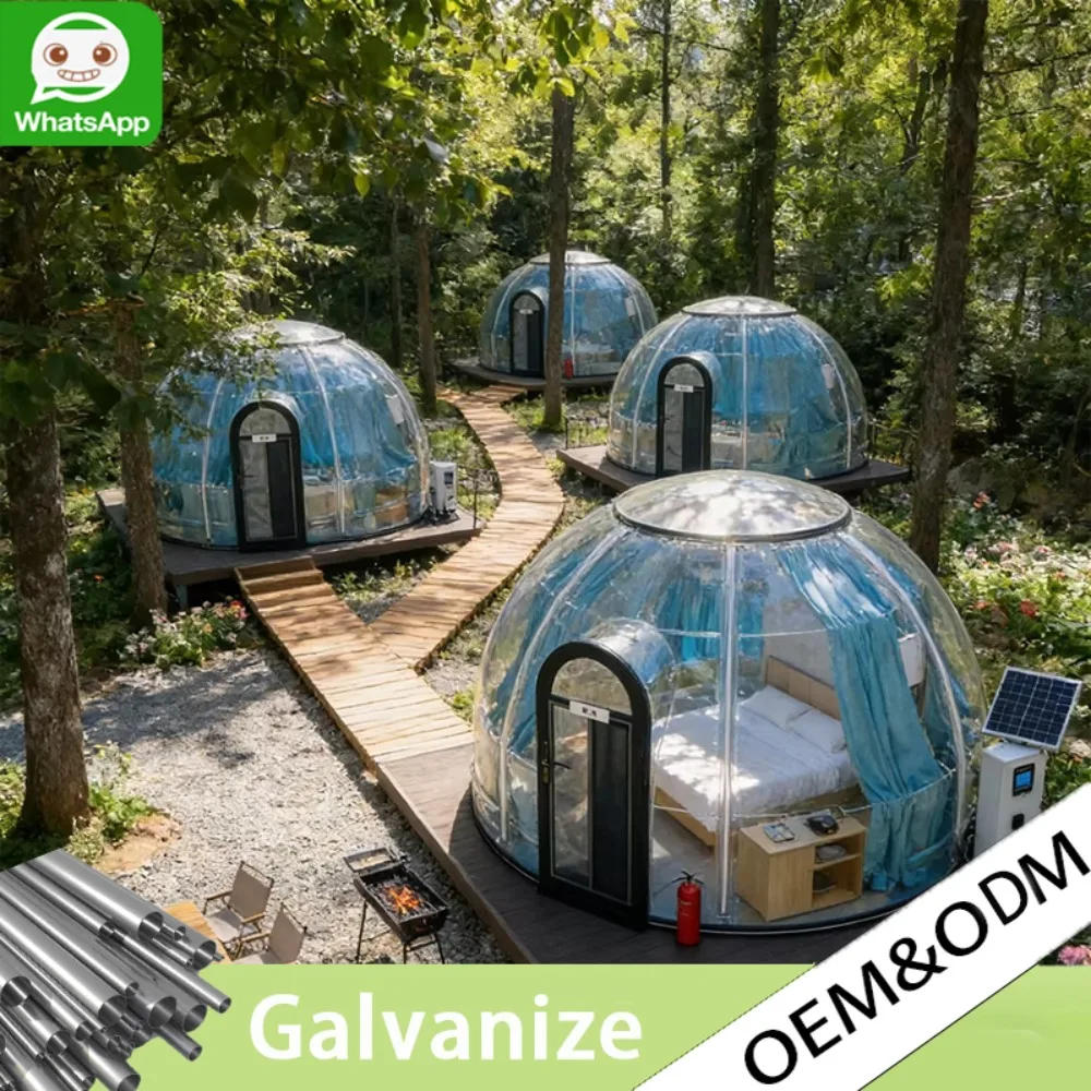 Waterproof Panoramic Star View Dome House, Professional Polycarbonate Bubble Hotel Room for Resort Glamping
