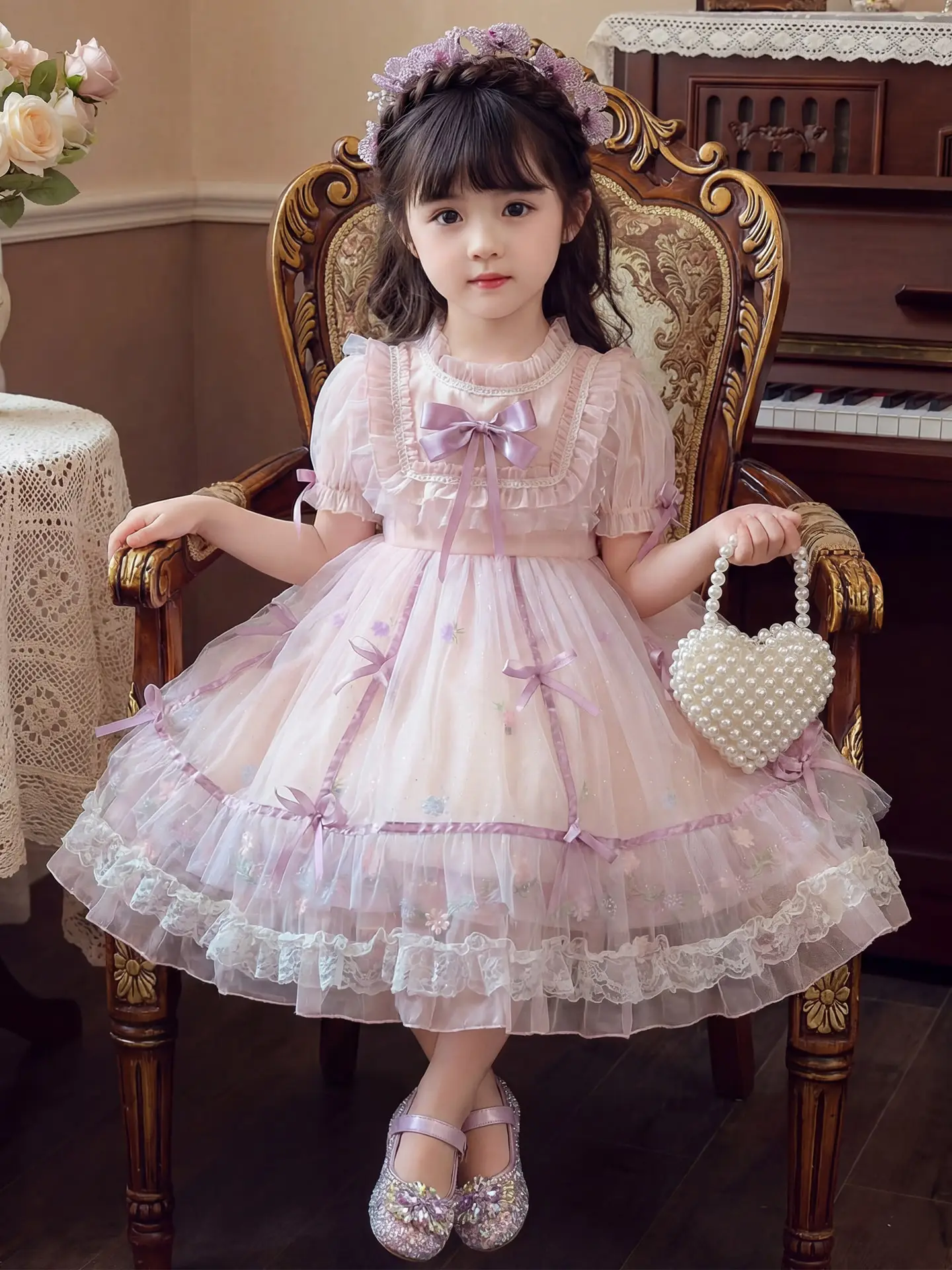 robe-de-princesse-lolita-pour-filles-nouvelle-collection-ete-robe-en-maille-pour-enfants-robe-d'anniversaire-pour-petite-fille-taille-haute-manches-courtes