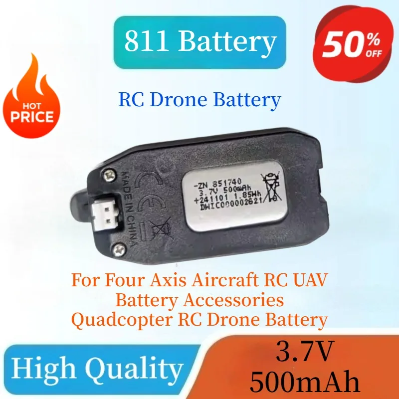 

High Quality New 3.7V 500mAh Lithium Battery For Four Axis Aircraft RC UAV Battery Accessories Quadcopter RC Drone Battery