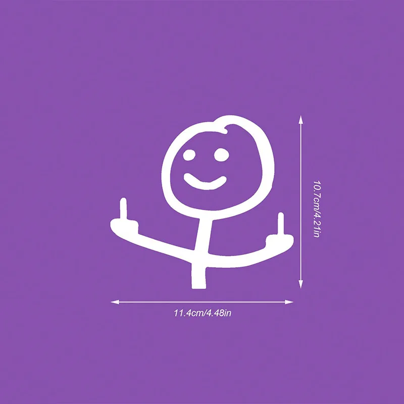 2 ملصق سيارة كرتوني مبتسم - فينيل مقاوم للماء والأشعة فوق البنفسجية، سهل التقشير وخالي من البقايا. مناسبة للنوافذ/الجسم #6
