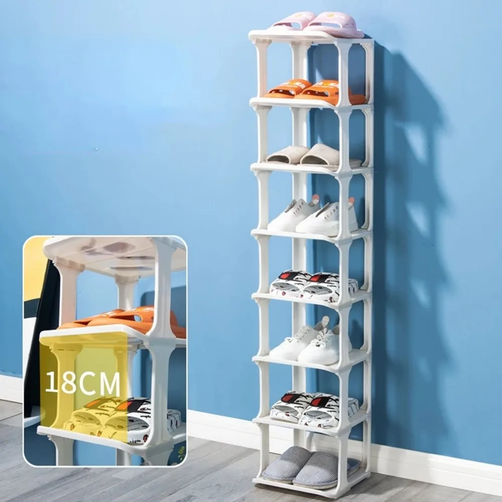 Shoes Rack Removable Shoe Cabinets Simple Multi layer Vertical Shoe Rack Narrow Space Saving Shoe Stand for Door Wall Corner