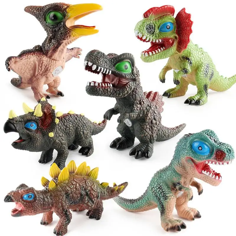 Soft Rubber Dinosaur Toys Vocal Dinosaur Toys Realistic Figures Fall-resistant Vocal Dinosaur Model Toys For Boys Girls Dinosaur