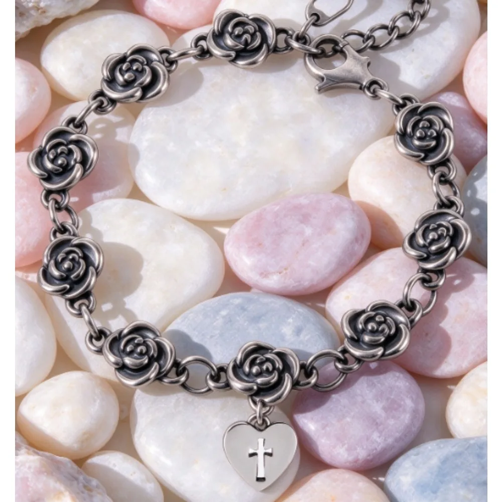 2027 S925 Silver Bracelet Fresh New Launch Vintage Rose Link ChainMulti Theme Removable Charms Antique Silver Finish Unisex Hand Jewelry Stylish Ornament Ideal Gift For Birthday Anniversary Daily Dating Casual Wear For Friends Family And Your Beloved Ones