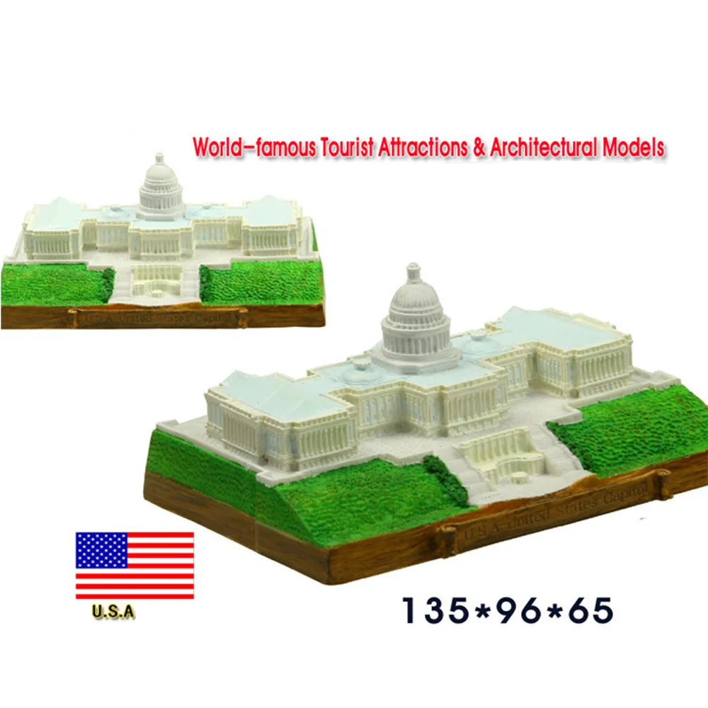 Creative World Famous Building Statue USA American Washington D.C.Capitol Congress Building Model Crafts Gift Collection