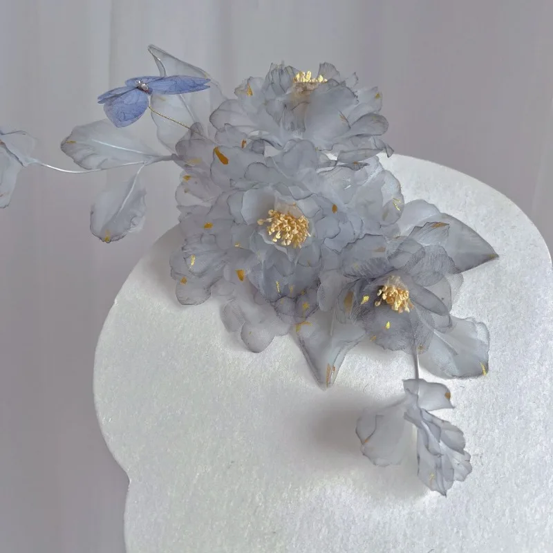 

hot flower ancient style fairy gas forest flower hairpin hair accessories silk flower Tang style accessories