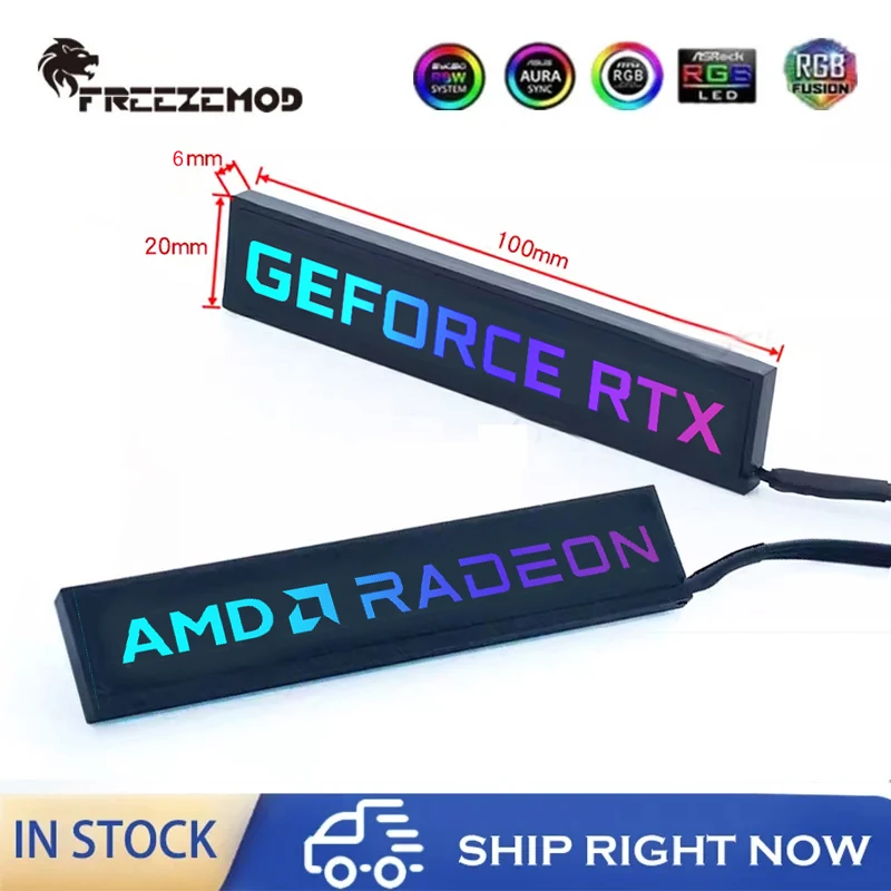 

FREEZEMOD RGB GPU боковая панель 3090 3080 GTX ROG видеокарта VGA светильник плата лампа для ПК украшение шкафа синхронизация AURA