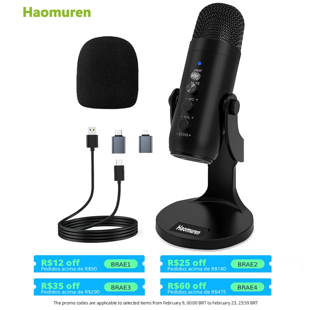 haomuren-プロフェッショナル-usb-コンデンサーマイク-youtube-録音マイク-pc-コンピュータ電話ゲームストリーミングポッドキャスティング-k66