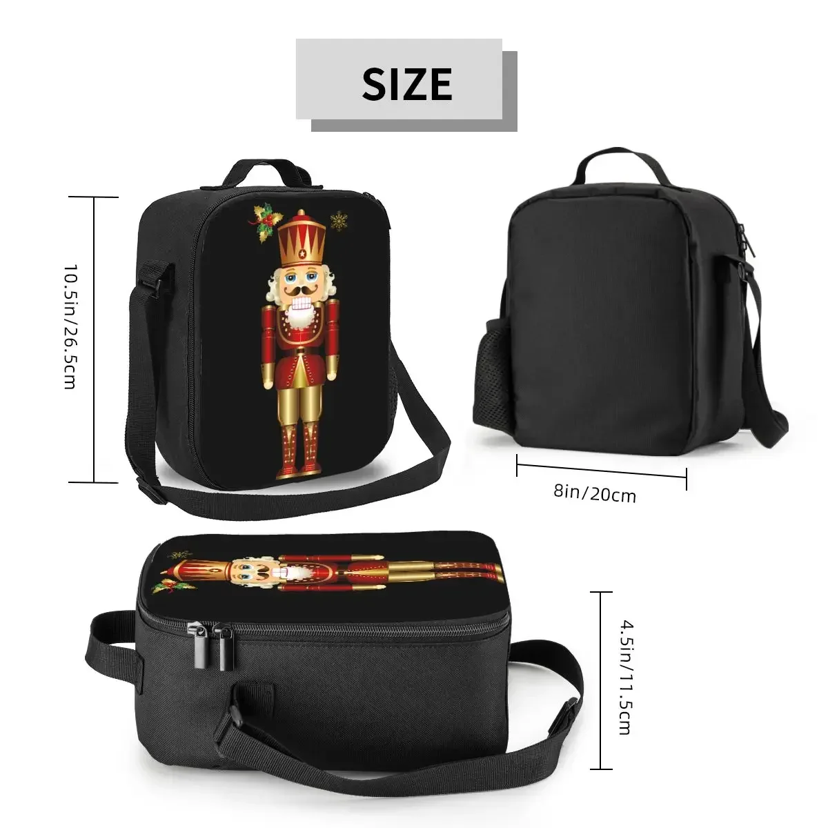 

Custom Nutcracker Soldier King Lunch Bag Men Women Warm Cooler Insulated Lunch Boxes for Kids School