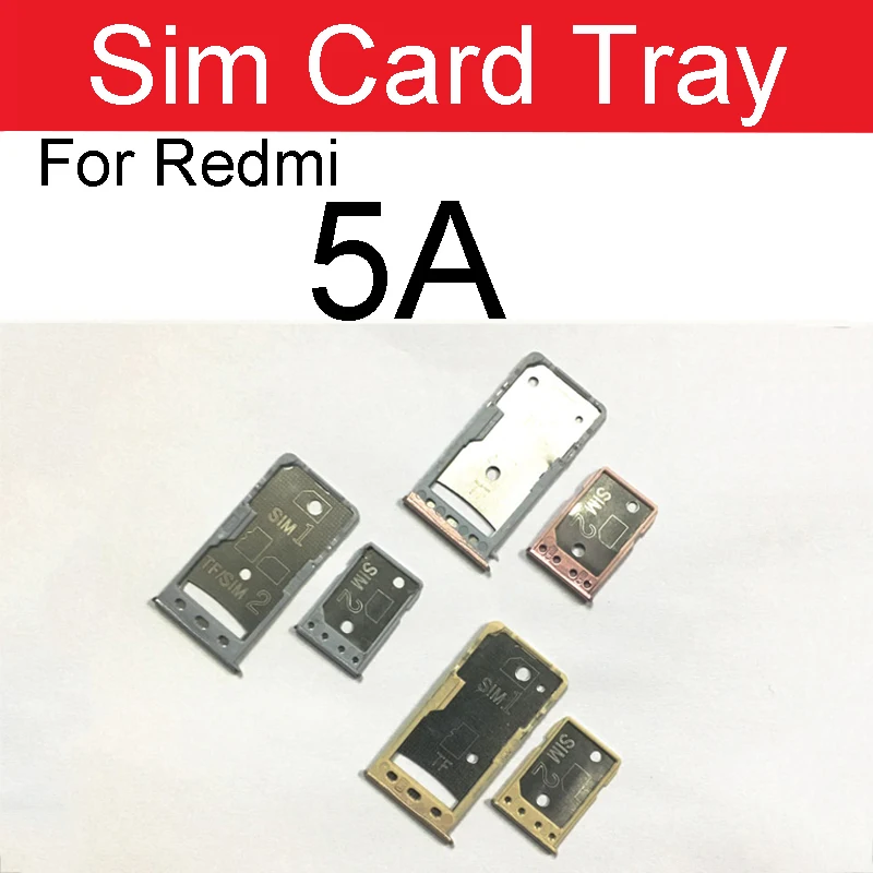 & Sim Card Tray For Xiaomi Redmi Hongmi Red Rice Note 5A SIM Card Reader Socket Holder Adapter Replacement Patrs