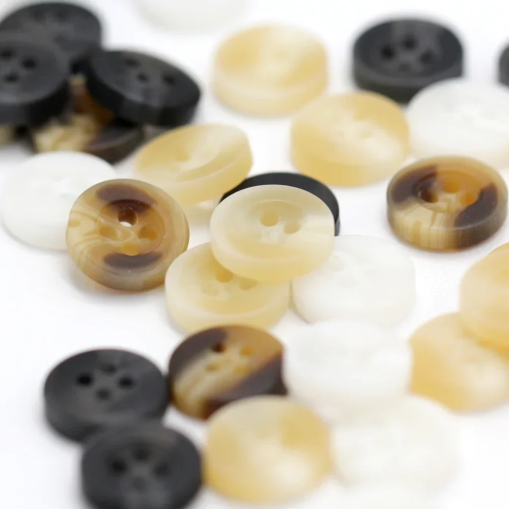 DOTOLLE 9/10/11mm Small Classical Horn Pattern Resin Buttons For Clothes Fashion Shirt Blouse Dress DIY Craft Sewing Accessories