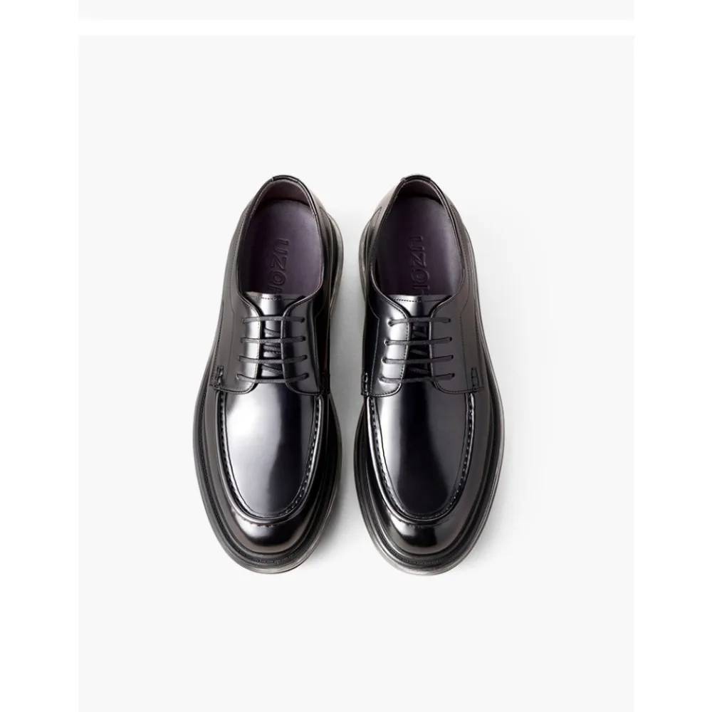 Fashion Business Casual Leather Shoes for Men British Style Thick Sole Cushion Trendy Men Dress Shoes