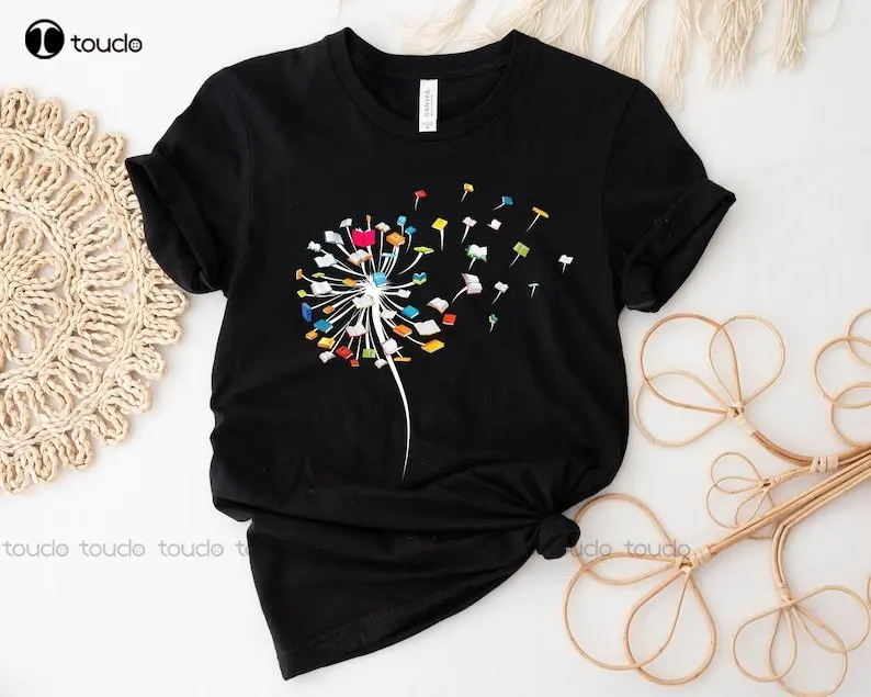 Dandelion Books Shirt,Bookworm T-Shirt,Women'S Reading Shirt, Librarian T-Shirt, Teacher Shirt, Gift For Book Lovers Xs-5Xl