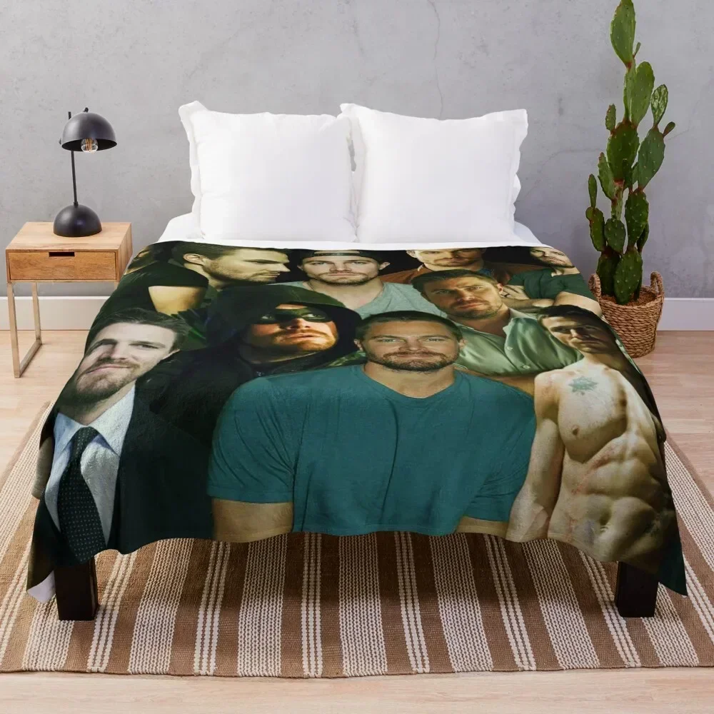 

Stephen Amell Arrow collage tribute design 2022 Throw Blanket Decorative Sofas Tourist Soft Big manga Blankets