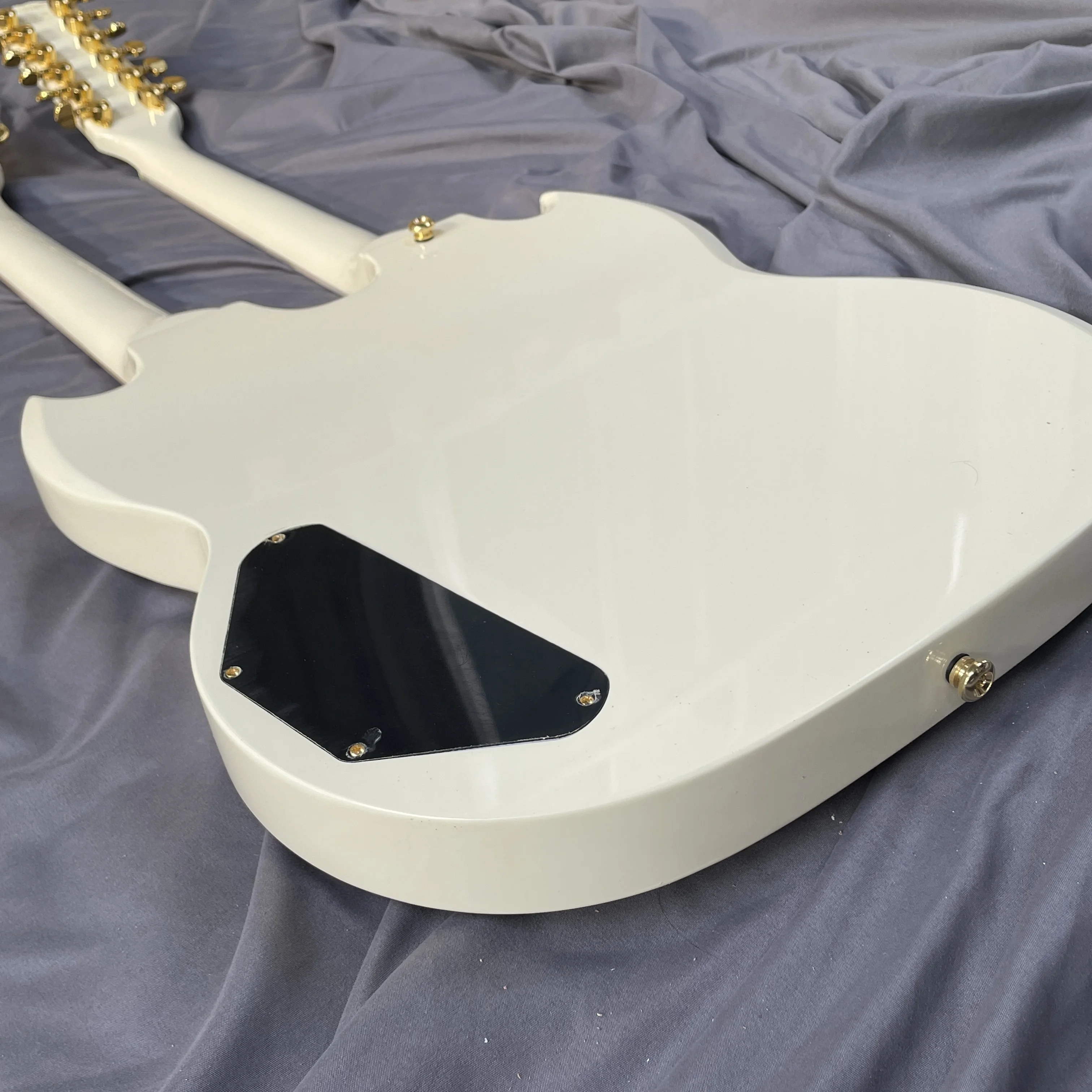 In Stock Cream Yellow Hot Selling 12+6s double neck 3H pickups shop custom electric guitar Free Shipping guitars guitarra