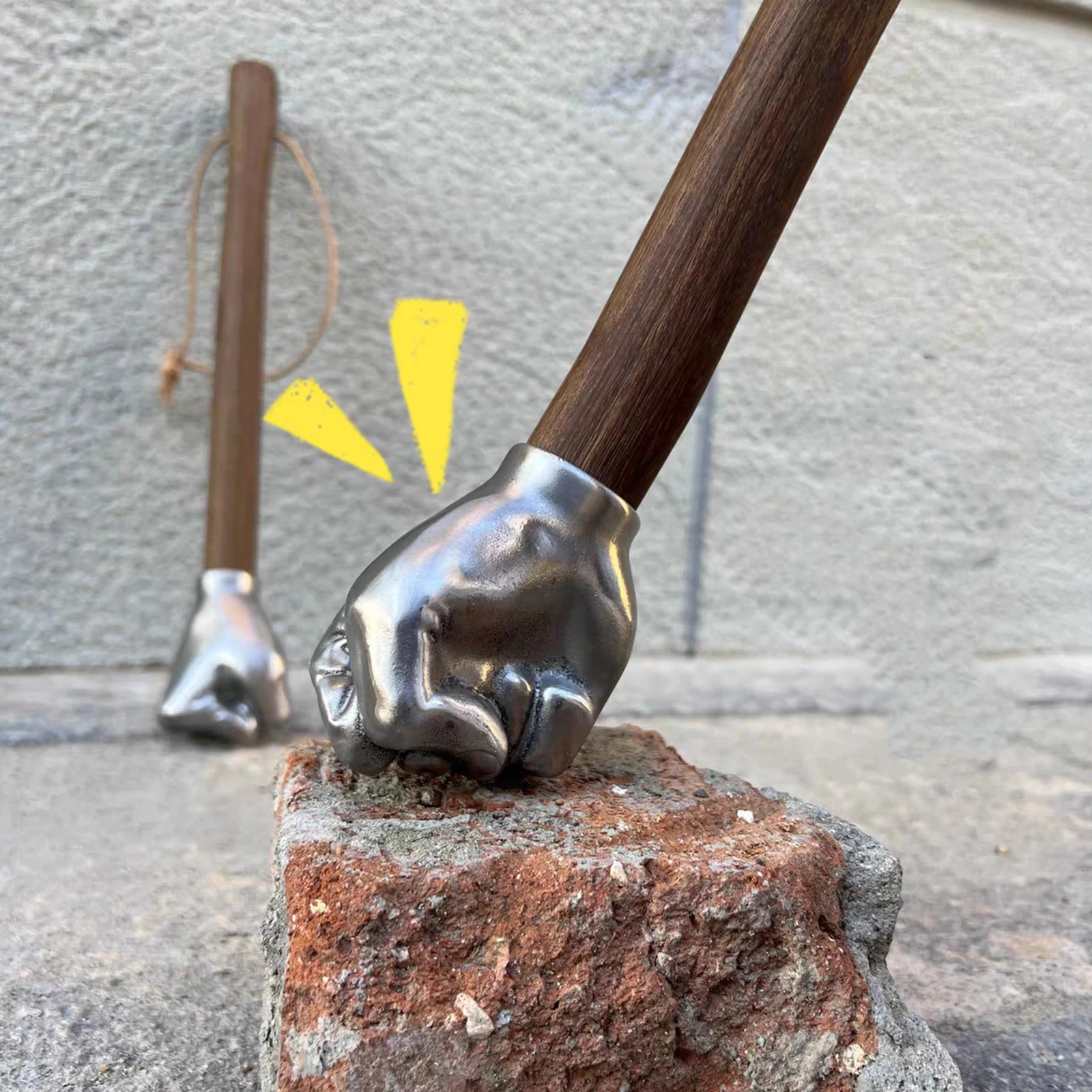 

Fist Hammer Multifunctional with Wooden Handle Sledge Hammer for Outdoor Camping