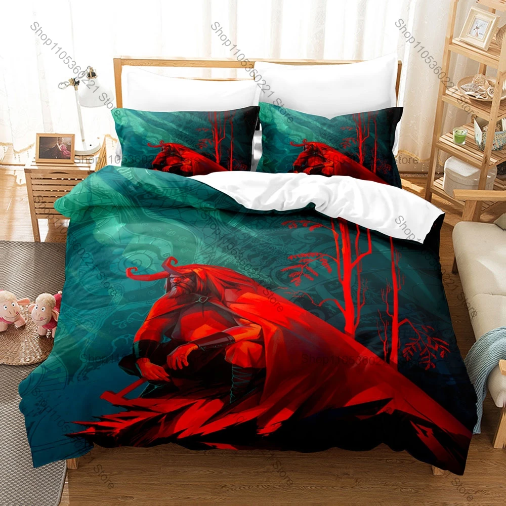 Cool Classic Hand Drawn RPG Character 3Pcs Bedding Soft Skin-Friendly All Season Bed Linen For Game Fans The Banner Saga Game