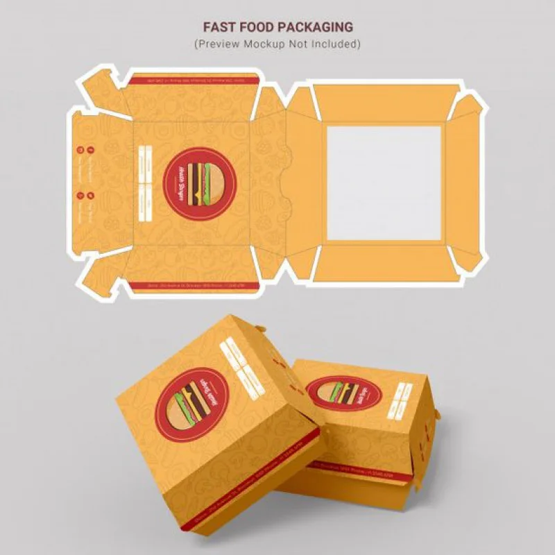 Customized productOEM Biodegradable Recyclable Eco Friendly Custom LOGO Print Cardboard Kraft Burger Box