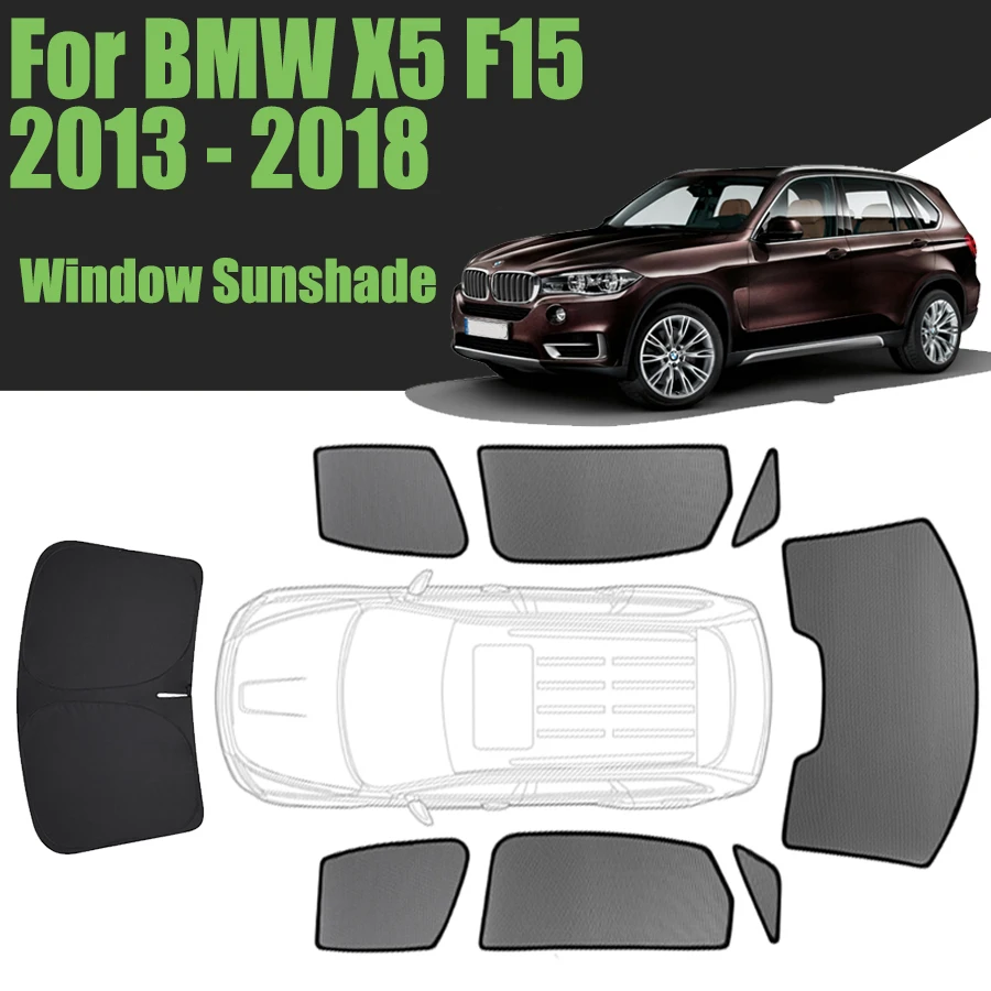 

Custom Car Window Sunshade For BMW X5 F15 2013 - 2018 Magnetic Curtain Mesh Front Windshield Frame Curtain