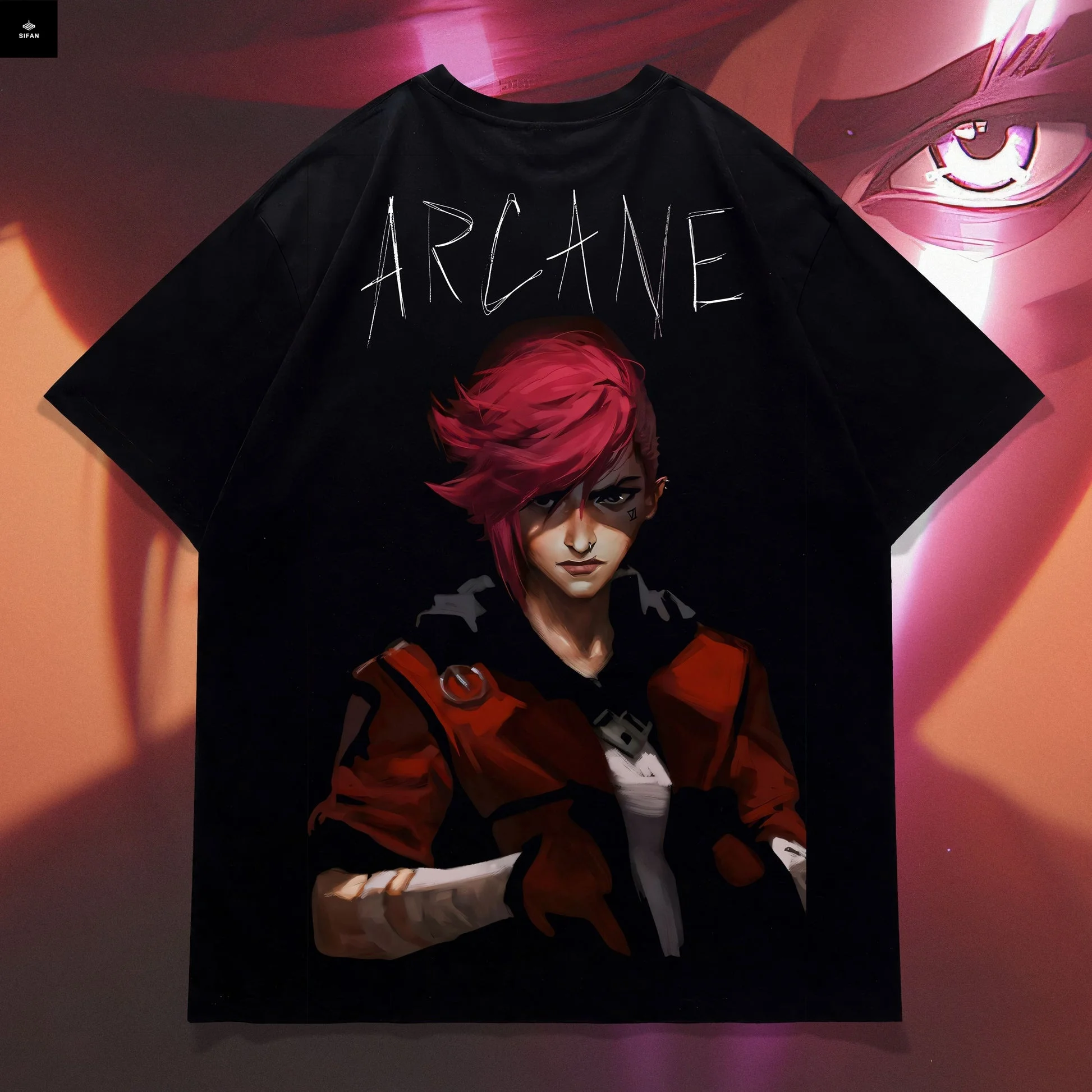 

Arcane T-Shirt Unisex Vintage Streetwear League of Legends Shirt Anime Apparel fanmerch LOL Merchandise Men T-Shirt For Women