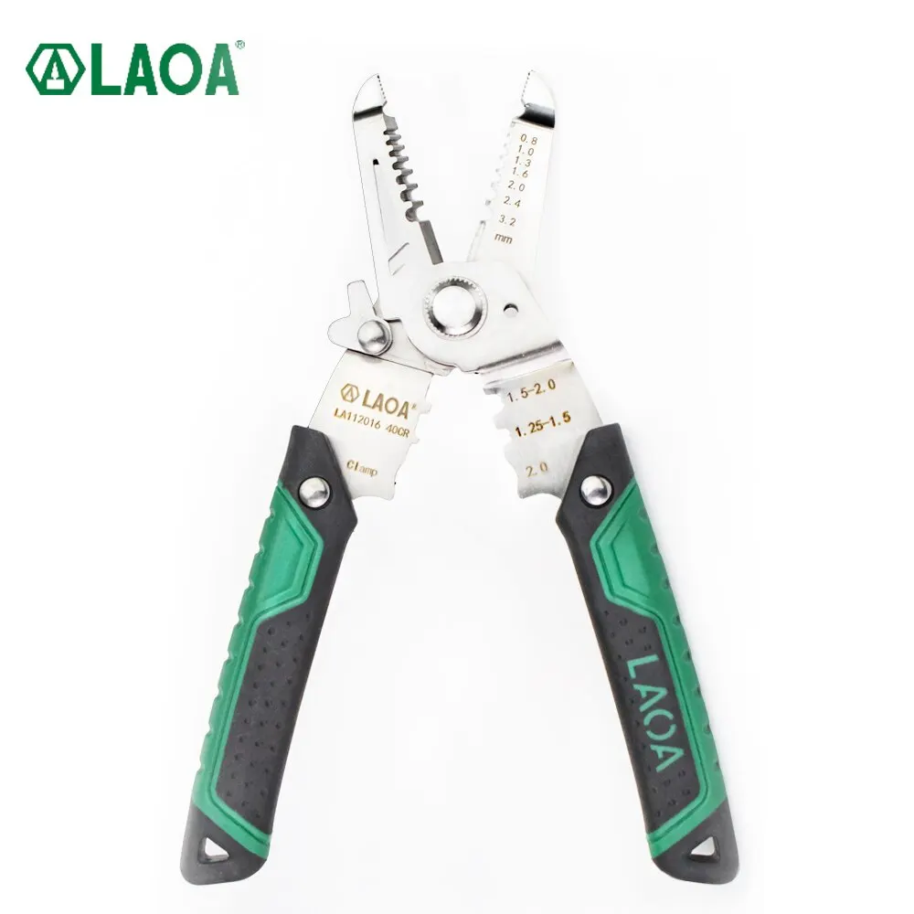 LAOA Wire Stripper Cable Cutter Crimping Pliers Clamper Splitting Winding Peeling Edge Stainless Steel Electrician Tool