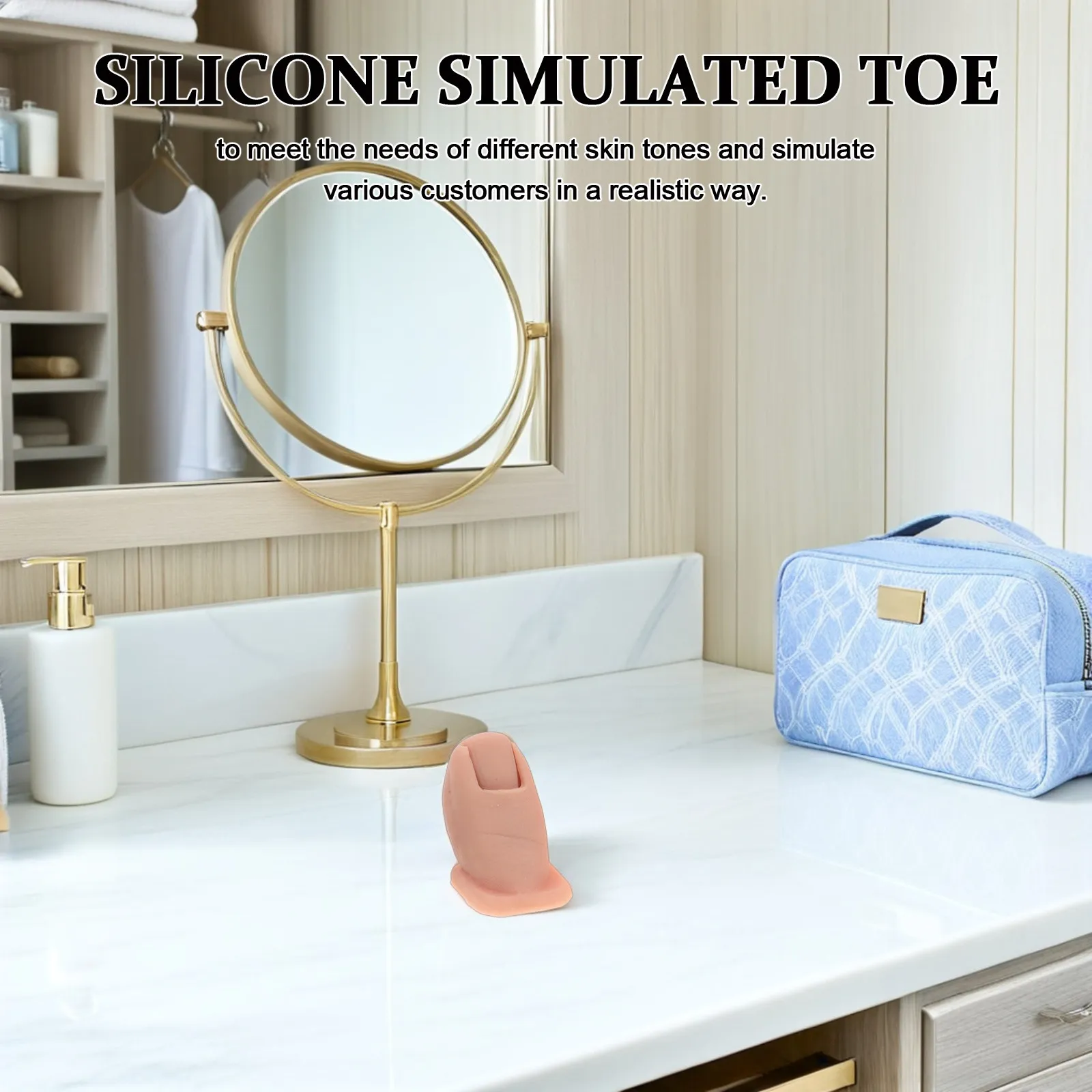 

3Pairs Realistic Silicone Toenail Practice Toes Fake Foot Nail Art Feet Training Pedicure Painting Manicure Silicone Nail Art