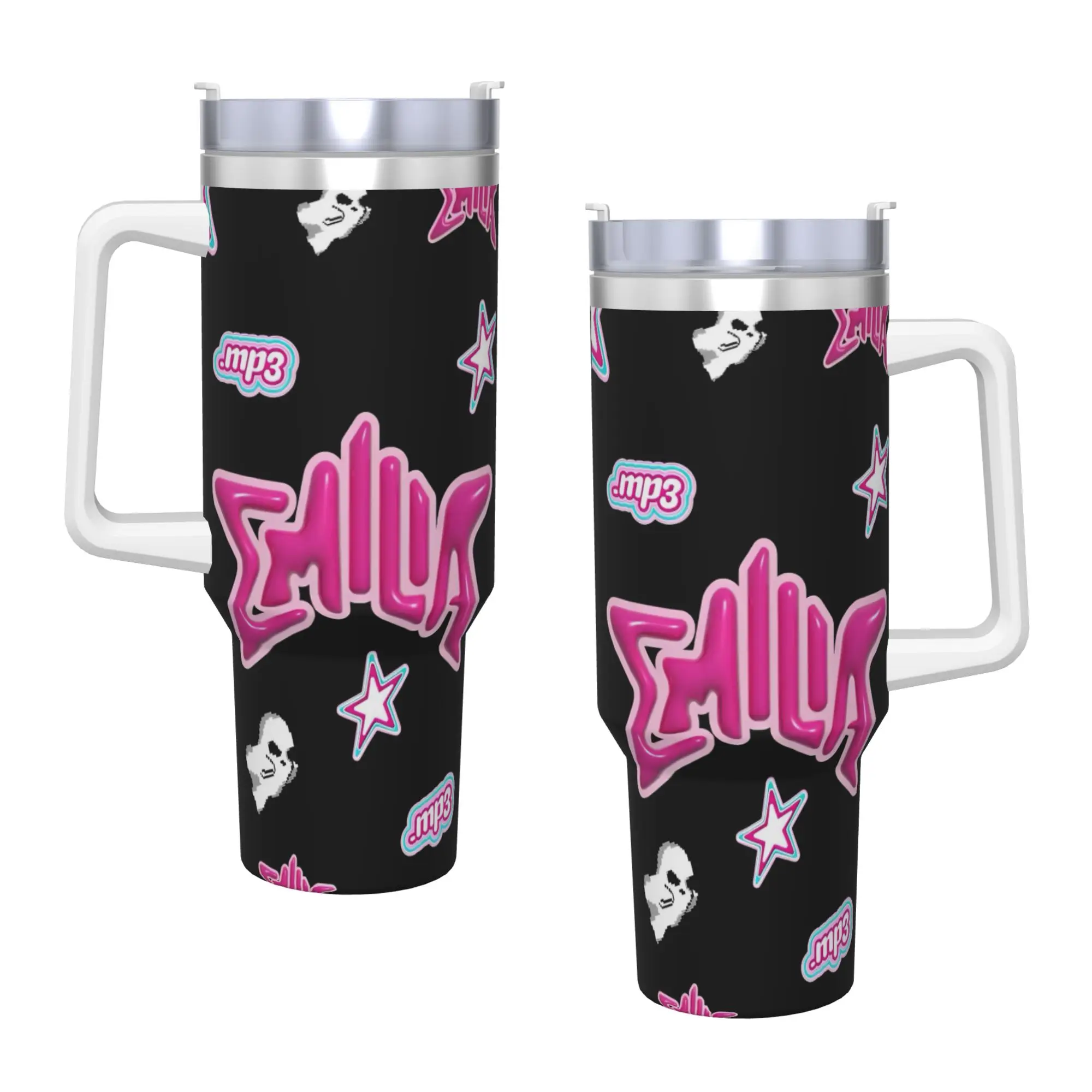 Singer Emilia Mernes MP3 Tour Stainless Steel Tumbler Mugs Cup Large Thermal Cups Leakproof Hot Drinks Milk Tea Water Bottle