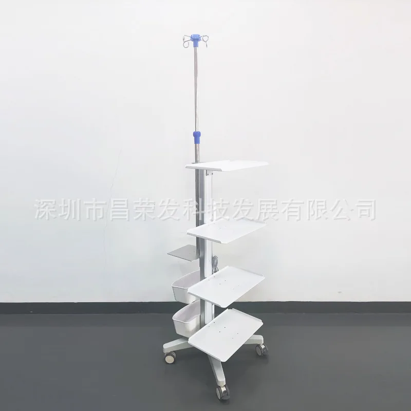 Integrated Movable Hand-pushed Endoscope Trolley, Trolley, Multi-layer Display Multi-function Consultation Cart
