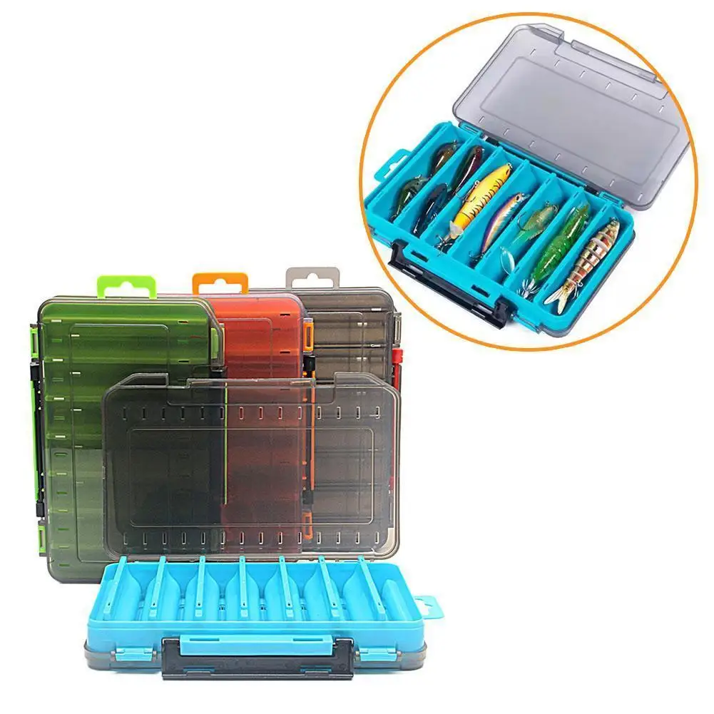 Double Sided Fishing Tackle Box Hard Lure Storage Case for Minnow Pencil Bait Hooks Fishing Accessories Organizer - view 3