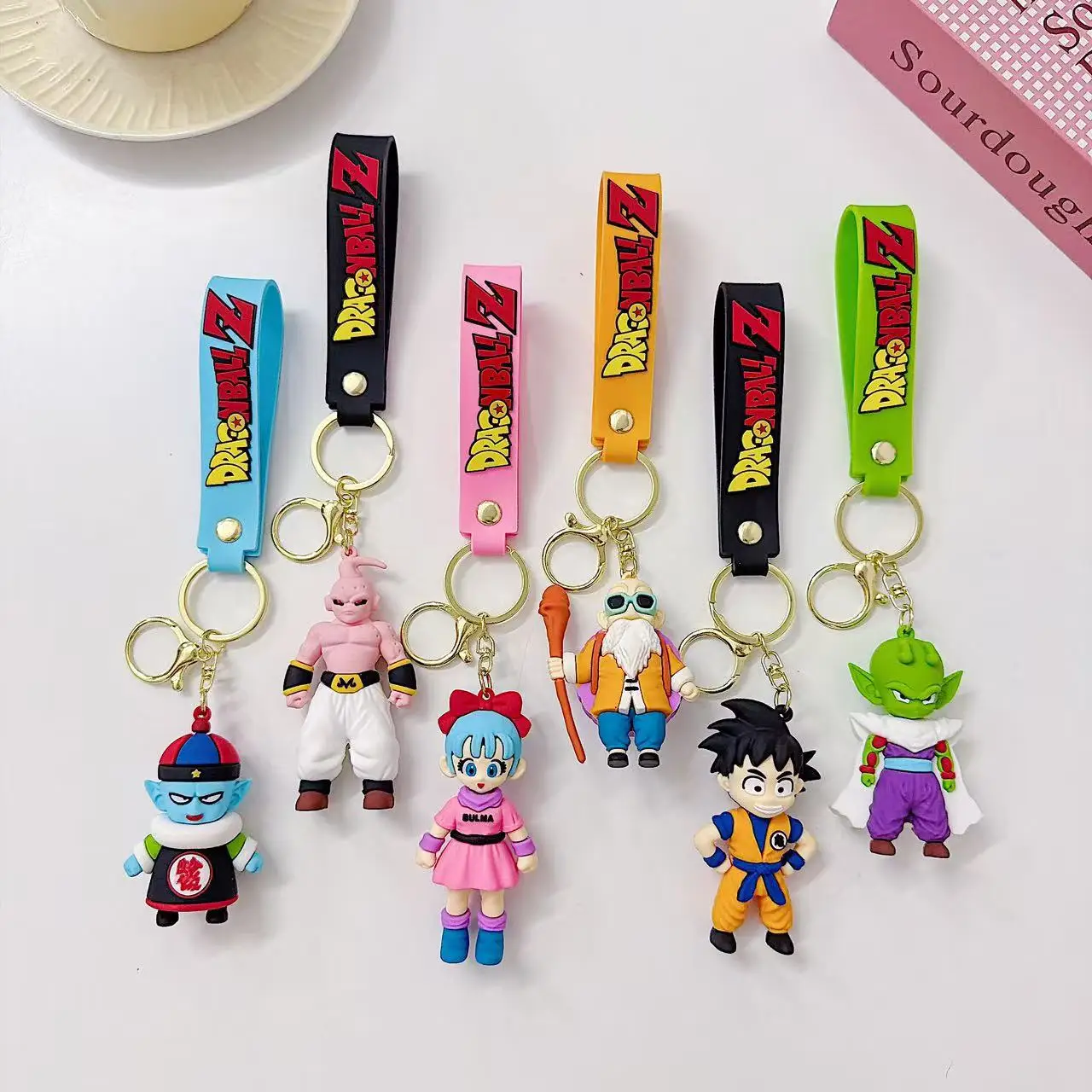 1/6pcs Dragon Ball Anime Keychain Cartoon Super Saiyan Vegeta Mobile Bag Pendant Car Key Car Ornament Gift