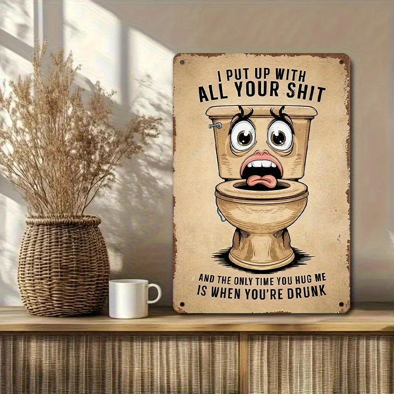 Funny Bathroom Tin Sign 