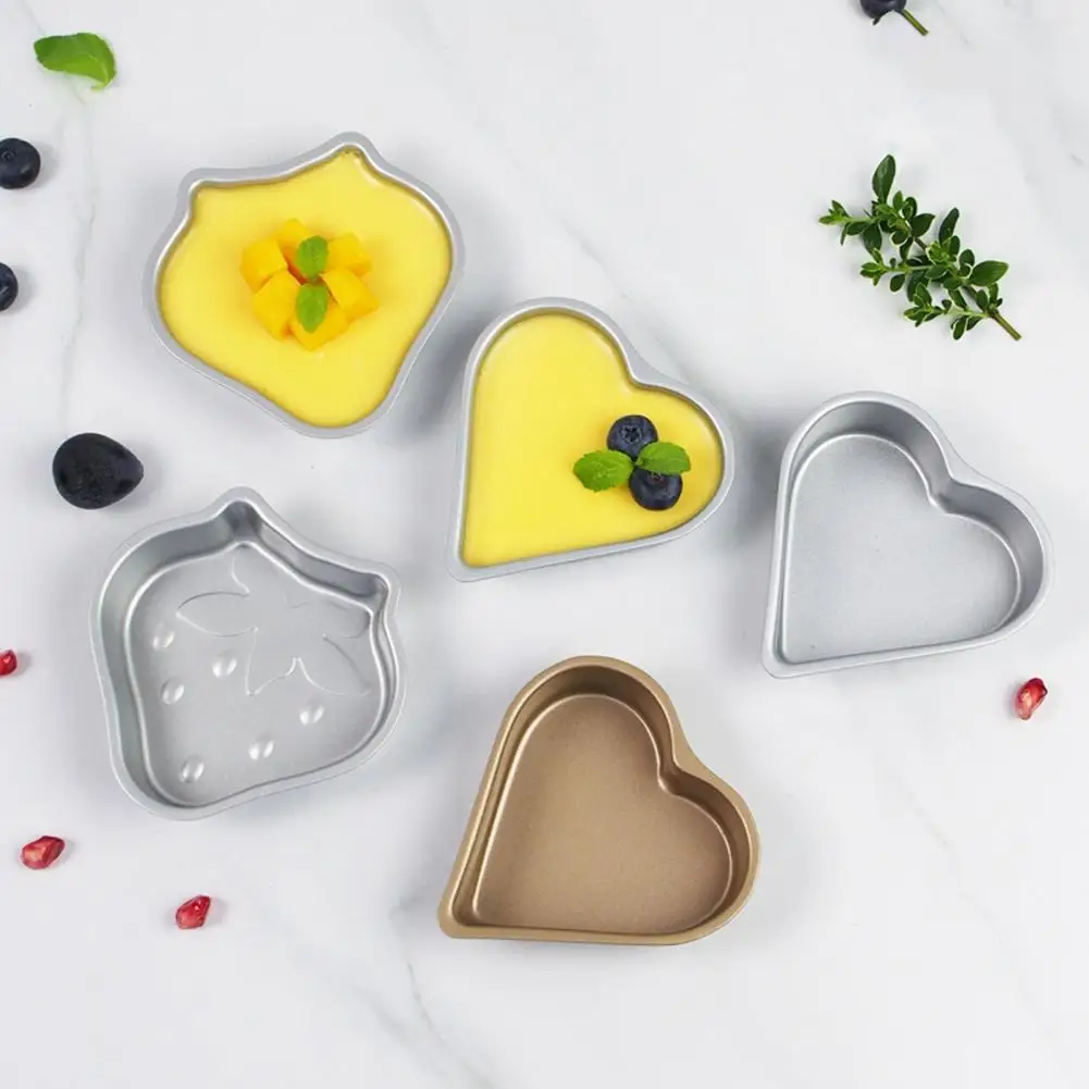 Cake Mold Cute，Heart Shape，High-carbon Steel，Nonstick Quick Release，DIY Mini Heat Resistant，Jelly Mold Kitchen Tool